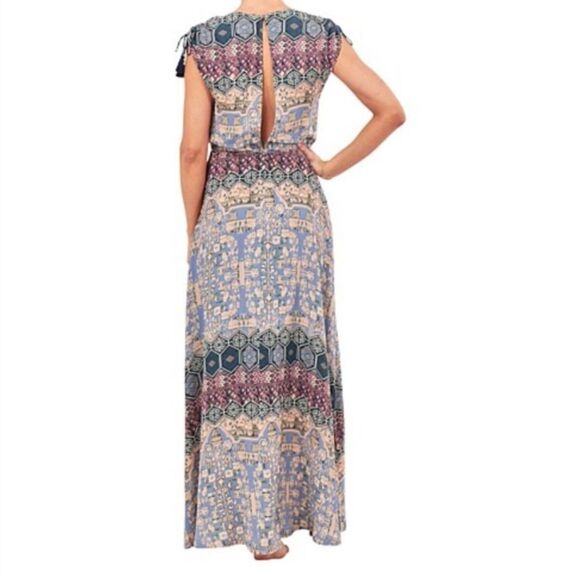 TIGERLILY BELLE EAU MAXI DRESS Tassel Bohemian Button Down Size US 8 - Picture 8 of 14
